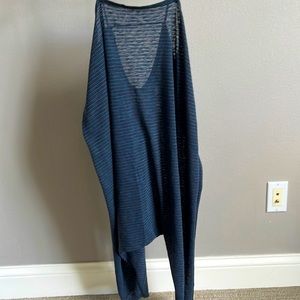 Free People Navy Striped Lightweight Jumpsuit